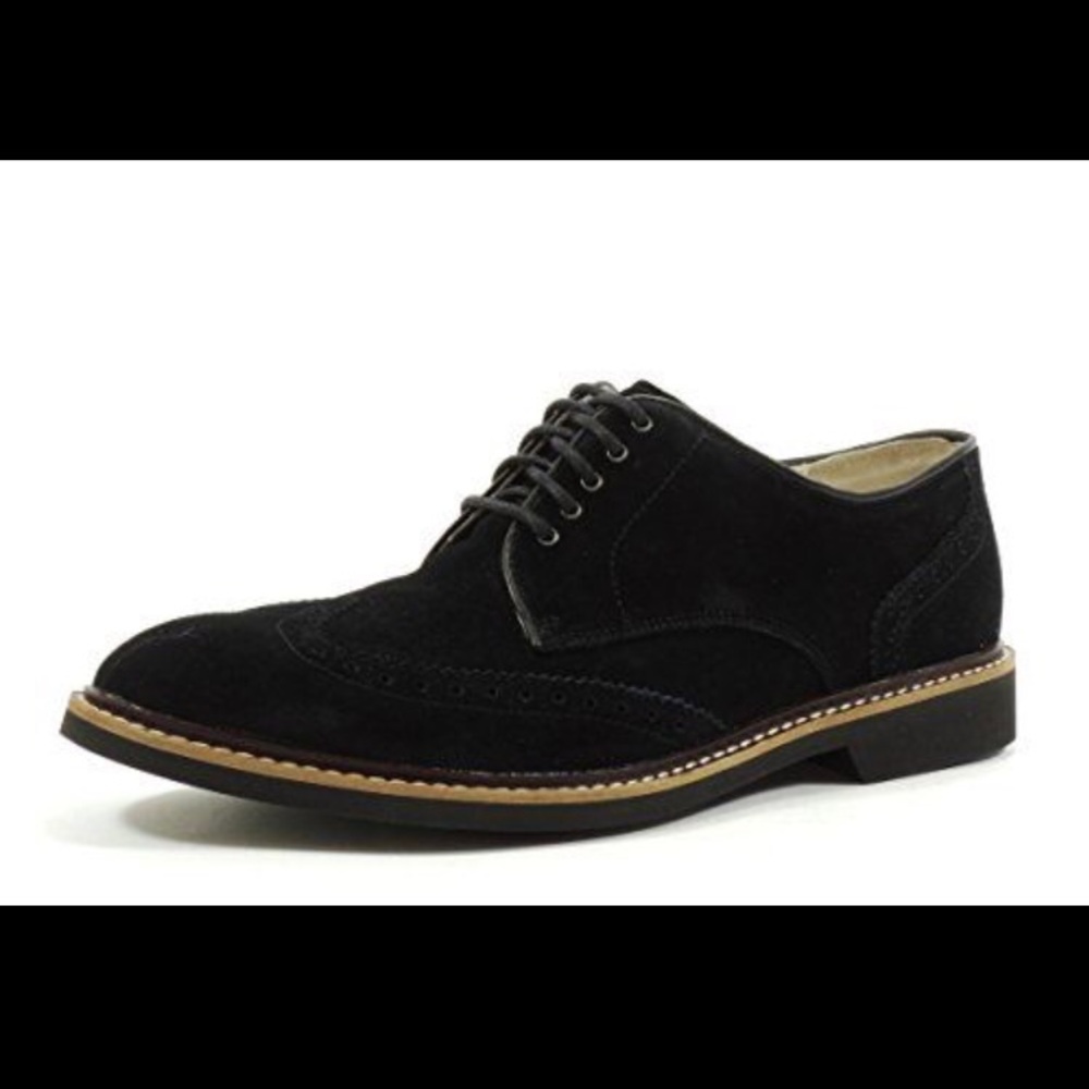 Cole Haan- Classic Black Suede Wingtips